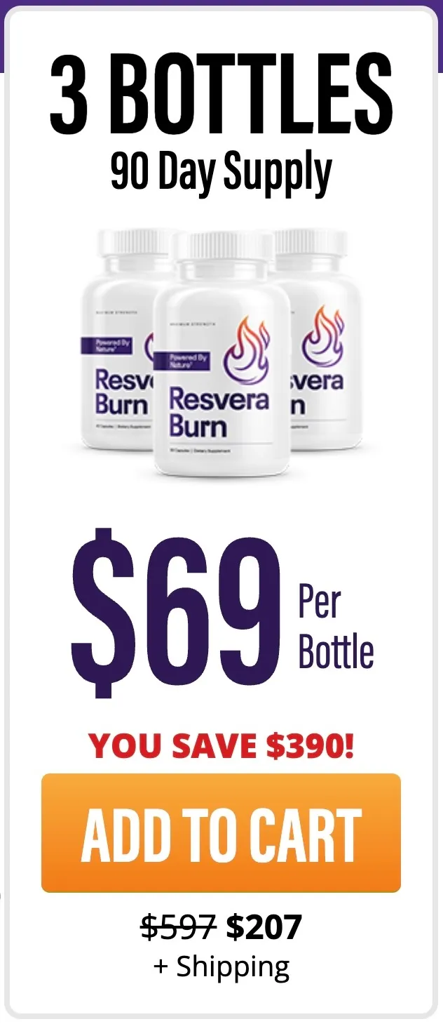Resvera Burn3 bottles